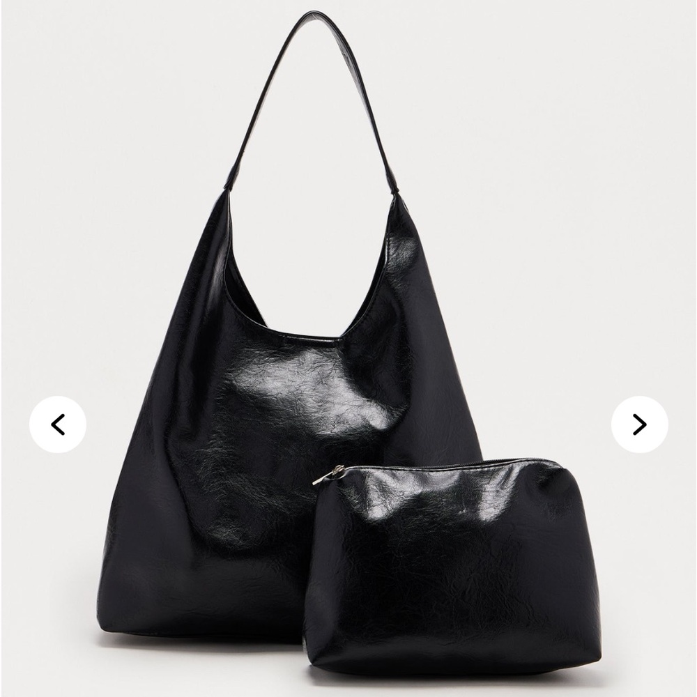 Elegant Black Tote and Pouch Set